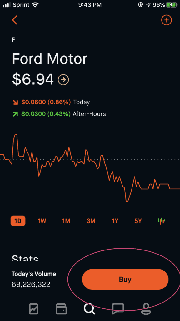Buying a stock in Robinhood