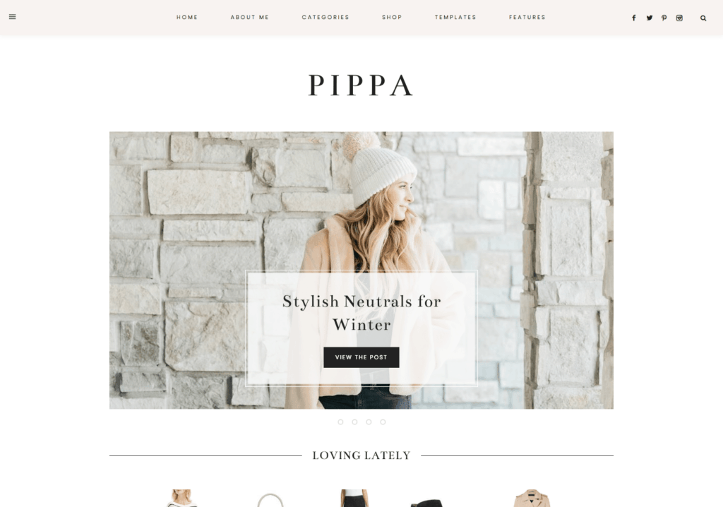 Best Feminine Blog Themes | 17th Ave Pippa Theme